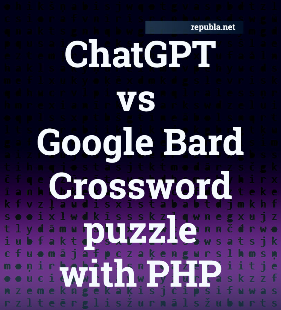 crossword puzzle in php by ChatGPT and Google Bard